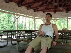 Naughty outdoor masturbation at the campground