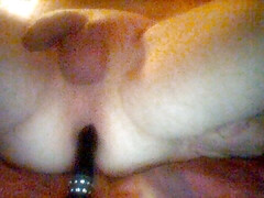 Masturbate my cock with dildo in ass