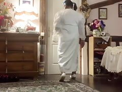 Dressed with a sexy nightgown and negligee for a night out