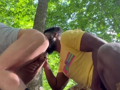 Cruising While Hiking! Lad Takes BIG BLACK COCK Internal Ejaculation!