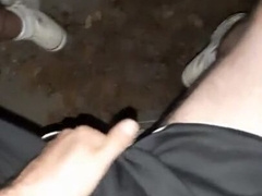 skater jacking off in an deprived place in public
