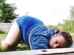 Outside Crossdressing Body Show Blue Dress(super Sexy)