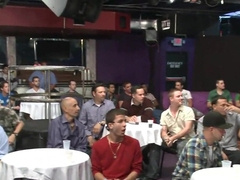 Watch this hot dude get a facial from a fountain of hot babes