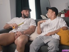 Two guys Ethan Chase and Crush Daddy compare their cocks!