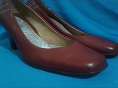 Shoes worn by a beautiful flight attendant