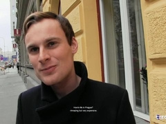 Happy bareback anal fucking with a brunette twink