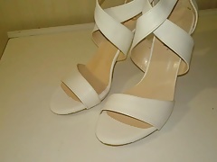 Fucking and cumming new white sandals
