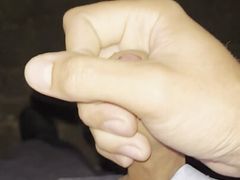 Twink boy masturbating dick in public