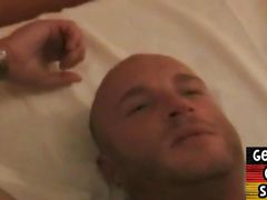 German amateur bottom barebacked in 3some while sucking