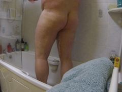 Having a shower soapy sexy naked