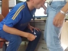 Secret Coworker suck-off