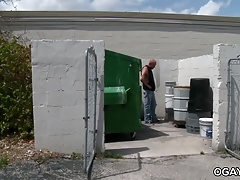 Mature gays unloading at work