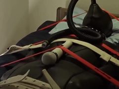 Bondage Tails #1: Rubber Puppy Cums Twice