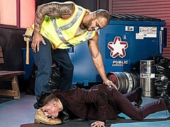 Interracial domination scene featuring Skyy Knox and Jason Vario