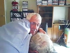 Two grandpas cuddling, kissing and loving - no hardcore
