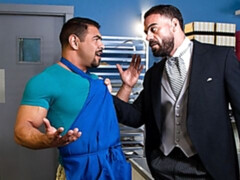 Beefy Ricky Larkin and Draven Navarro fuck in the cake shop