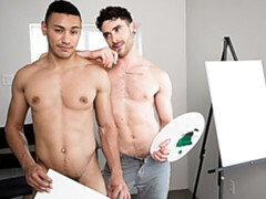 Art studio interracial with Zion Nicholas and Cayden Stone