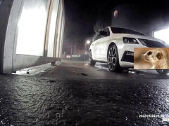 Car wash in stockings 1