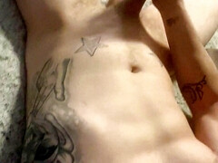 Sexy straight dude jerking off with ass play