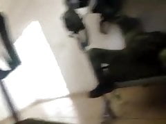 Soldier showing cock