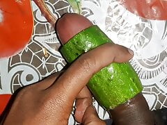 This nasty cucumber defeats a pussy