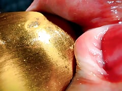 Golden spoon in the penis