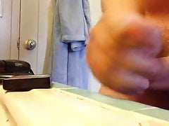 Close up front view cumshot