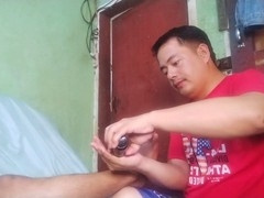 Average-bodied mature man gives sensual massage to another man