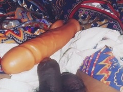 Giving in for a handjob with a helping hand