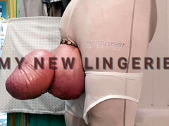 Show in see thru underwear fetish play