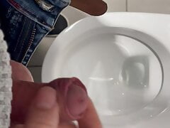 wank on public toilet
