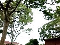 Str8 guy with cock out of pants walking around chilling like it's normal