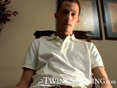 Young Braden Spence fingered his tight asshole while puffing his red cig