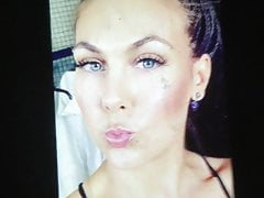 Cumming on Elize Ryds beautiful face