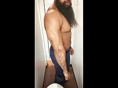 Security Muscular masturbating at work
