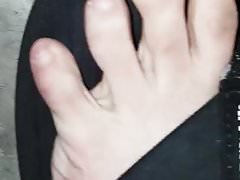 MY TOES IN AN UNDERGROUND PUBLIC CAR PARK