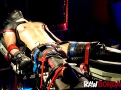Jock engage in painful ball tied and deepthroating session