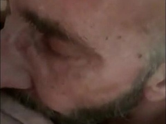 Daddy's Blowjob Practice with Amateur Bear Couple0000