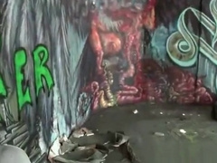 Interracial blowjob in public with gay horny studs