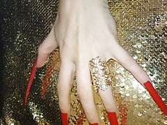 scrap red extreme long nails Lady Lee(video short version)