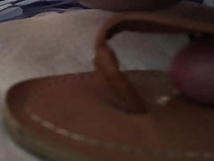 cumming on my sis-in-law's  sandal