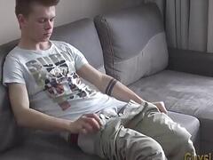 Uncircumcised european teen tugs cum