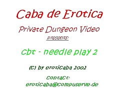 CBT NEEDLE PLAY pierced scrotum KOLI