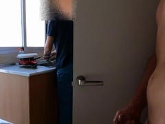 I wank privately while a roomy washes the dishes