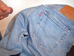 Slo-mo cum on Levi's 501