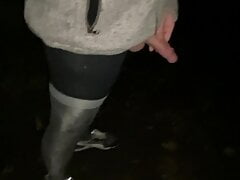 Walk in Silver Stockings and flashing Dick