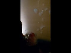 Shooting a cum load with The Handy sex toy
