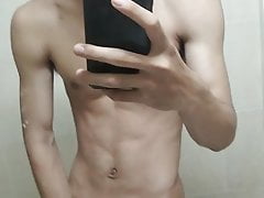 Chinese guy with long cock and cum 3