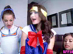 Curvy cosplay teens love dressing up and getting filled with big dicks