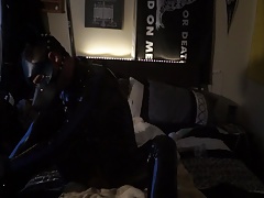 Puppy latex self bondage